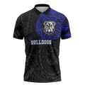 Personalized Canterbury-Bankstown Bulldogs Zipper Polo Shirt Polynesian Tribal Chest and Sleeve Tattoo