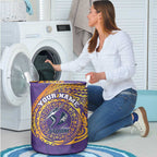 Personalized Melbourne Storm Laundry Basket Polynesian Tribal Chest and Sleeve Tattoo