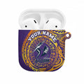 Personalized Melbourne Storm AirPods Case Polynesian Tribal Chest and Sleeve Tattoo