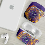 Personalized Melbourne Storm AirPods Case Polynesian Tribal Chest and Sleeve Tattoo