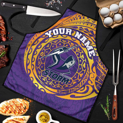 Personalized Melbourne Storm Apron Polynesian Tribal Chest and Sleeve Tattoo