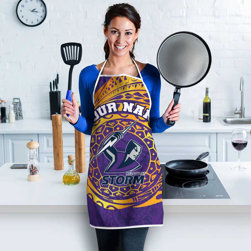 Personalized Melbourne Storm Apron Polynesian Tribal Chest and Sleeve Tattoo