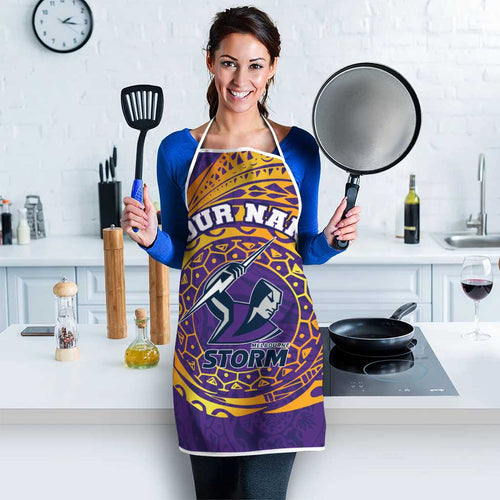 Personalized Melbourne Storm Apron Polynesian Tribal Chest and Sleeve Tattoo