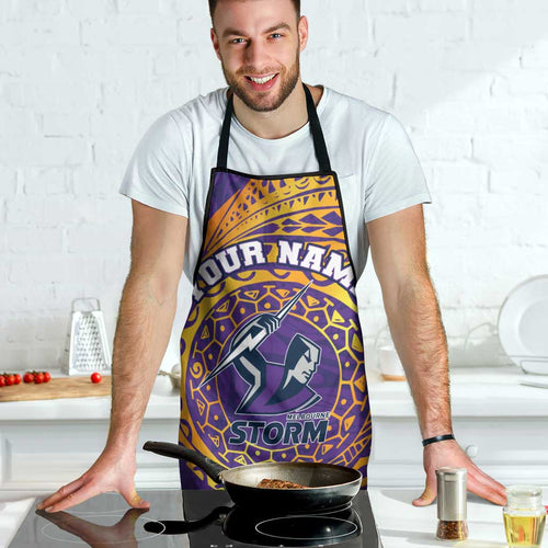 Personalized Melbourne Storm Apron Polynesian Tribal Chest and Sleeve Tattoo