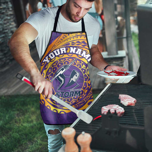 Personalized Melbourne Storm Apron Polynesian Tribal Chest and Sleeve Tattoo