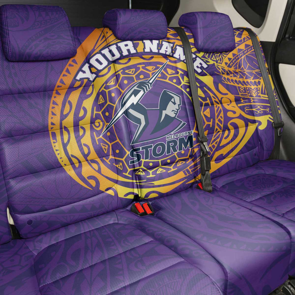 Personalized Melbourne Storm Back Car Seat Cover Polynesian Tribal Chest and Sleeve Tattoo