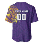 Personalized Melbourne Storm Baseball Jersey Polynesian Tribal Chest and Sleeve Tattoo