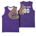 Personalized Melbourne Storm Basketball Jersey Polynesian Tribal Chest and Sleeve Tattoo