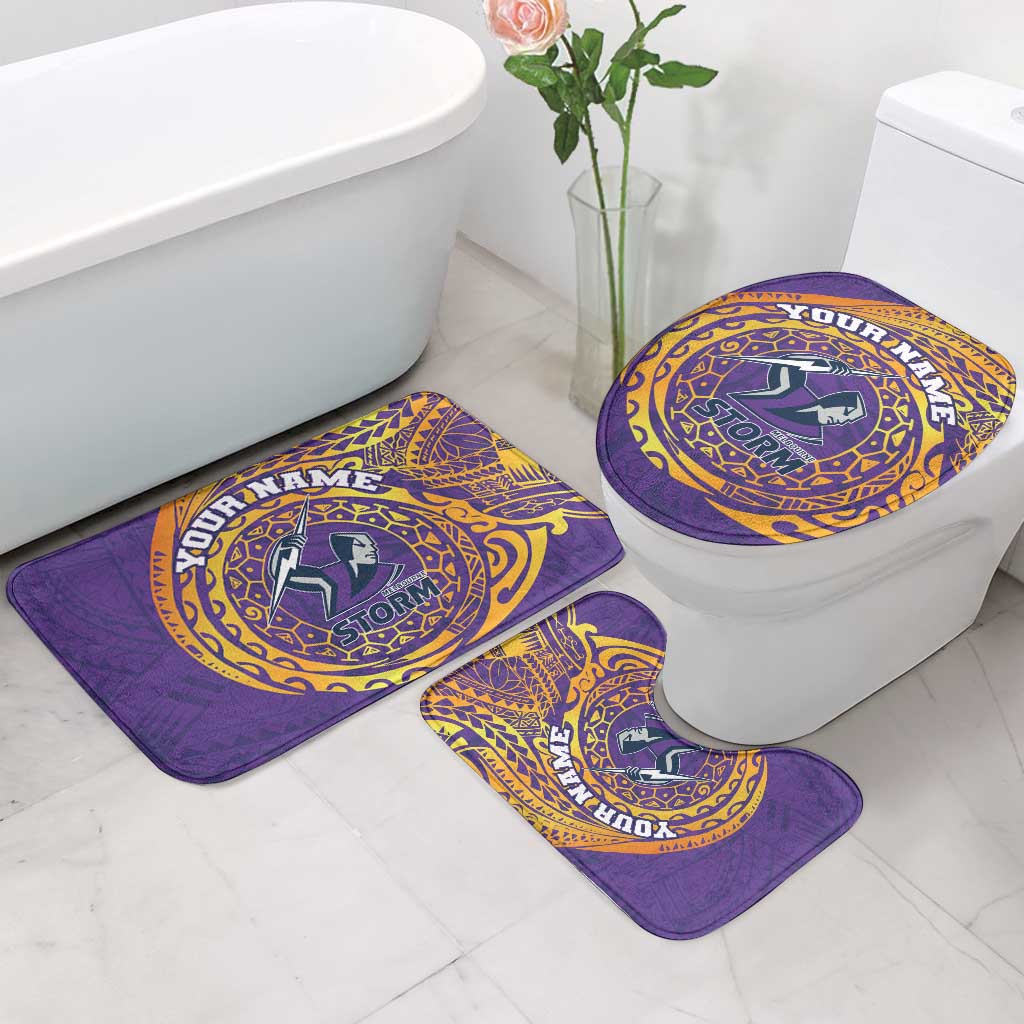 Personalized Melbourne Storm Bathroom Set Polynesian Tribal Chest and Sleeve Tattoo