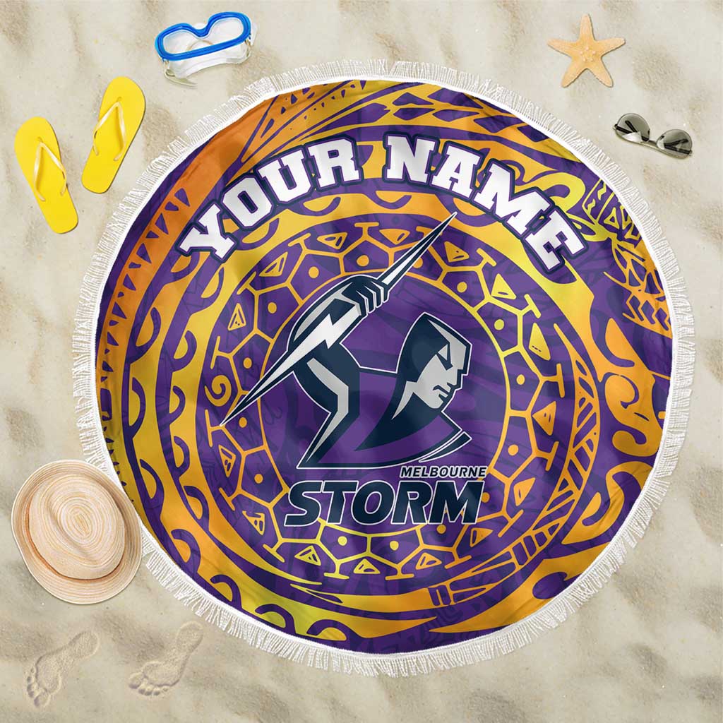 Personalized Melbourne Storm Beach Blanket Polynesian Tribal Chest and Sleeve Tattoo