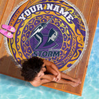 Personalized Melbourne Storm Beach Blanket Polynesian Tribal Chest and Sleeve Tattoo