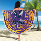 Personalized Melbourne Storm Beach Blanket Polynesian Tribal Chest and Sleeve Tattoo