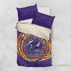 Personalized Melbourne Storm Bedding Set Polynesian Tribal Chest and Sleeve Tattoo