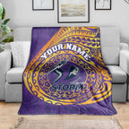 Personalized Melbourne Storm Blanket Polynesian Tribal Chest and Sleeve Tattoo