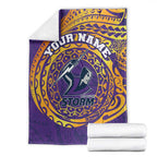Personalized Melbourne Storm Blanket Polynesian Tribal Chest and Sleeve Tattoo