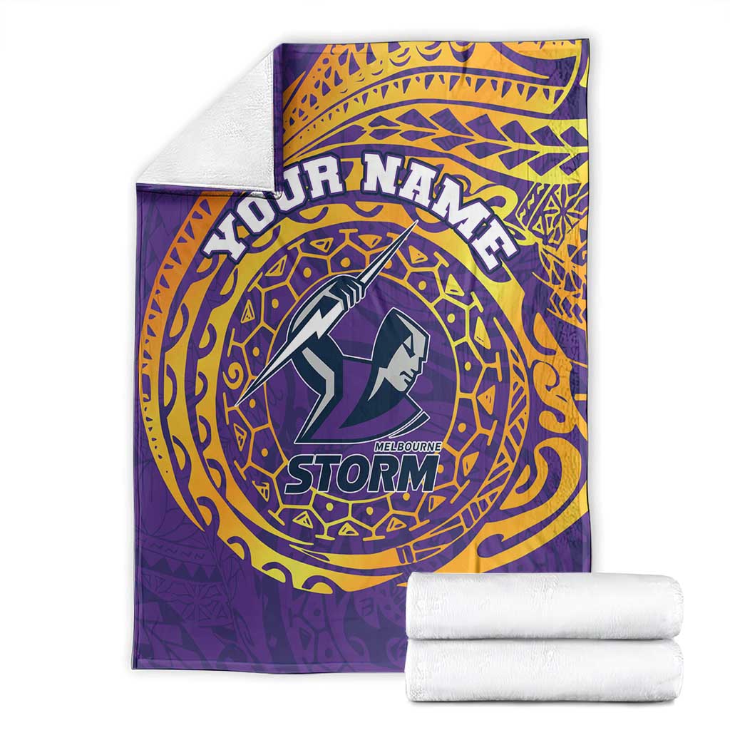 Personalized Melbourne Storm Blanket Polynesian Tribal Chest and Sleeve Tattoo