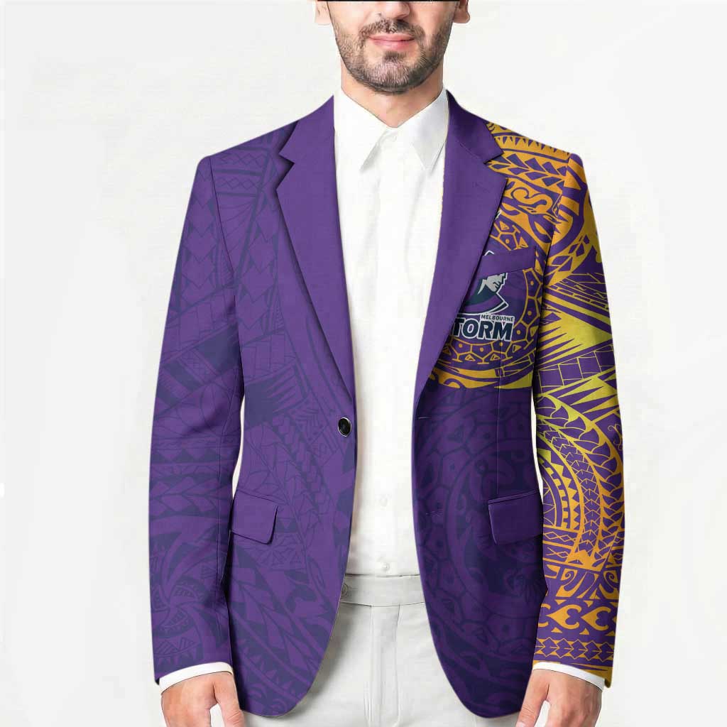 Personalized Melbourne Storm Blazer Polynesian Tribal Chest and Sleeve Tattoo