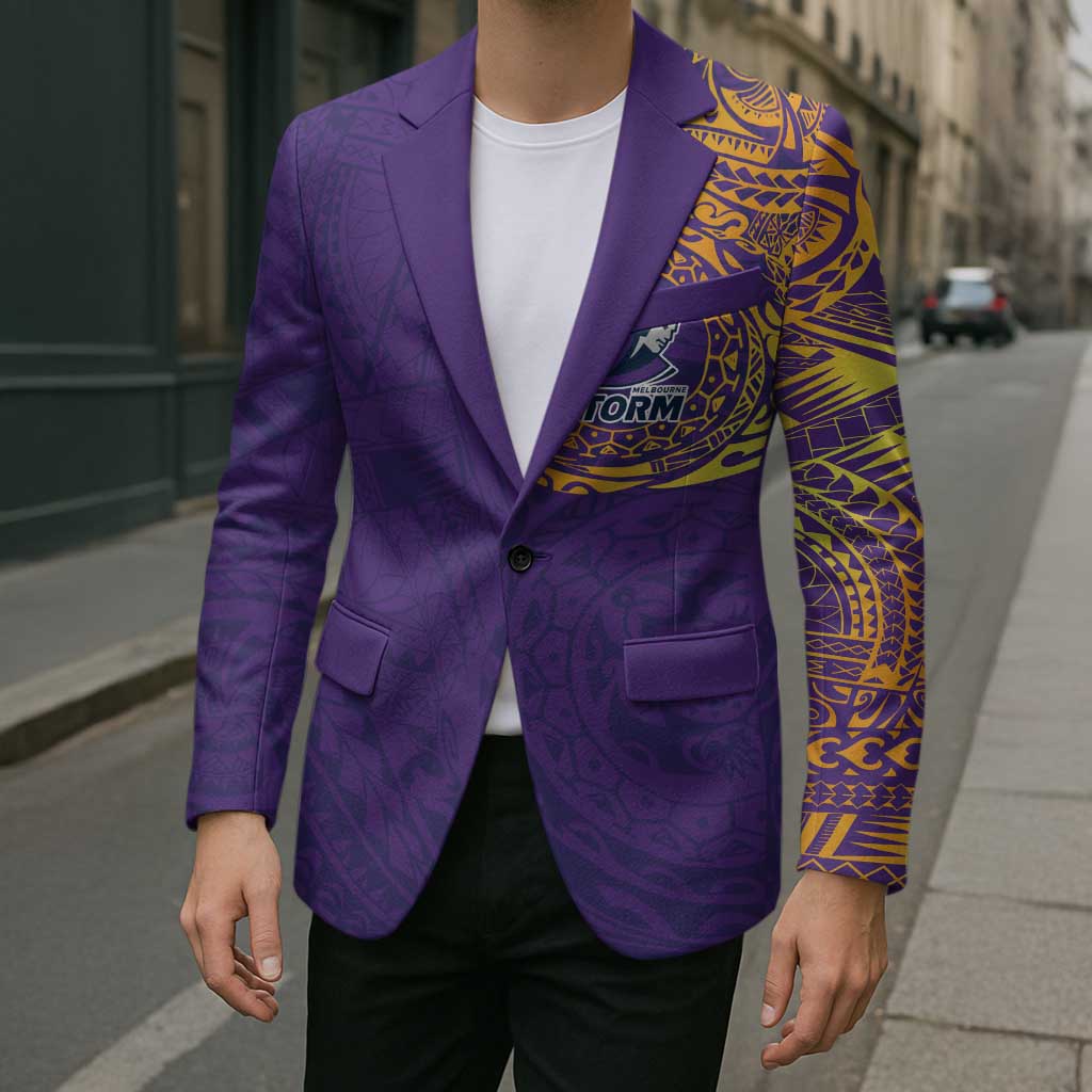 Personalized Melbourne Storm Blazer Polynesian Tribal Chest and Sleeve Tattoo