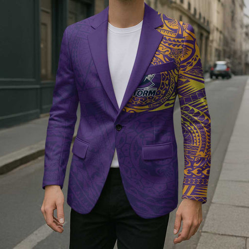Personalized Melbourne Storm Blazer Polynesian Tribal Chest and Sleeve Tattoo