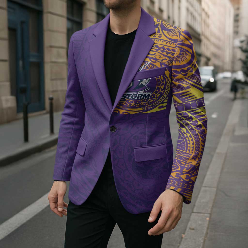 Personalized Melbourne Storm Blazer Polynesian Tribal Chest and Sleeve Tattoo