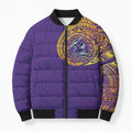 Personalized Melbourne Storm Bomber Puffer Jacket Polynesian Tribal Chest and Sleeve Tattoo