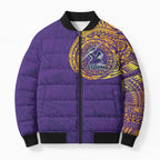 Personalized Melbourne Storm Bomber Puffer Jacket Polynesian Tribal Chest and Sleeve Tattoo