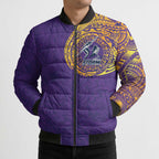 Personalized Melbourne Storm Bomber Puffer Jacket Polynesian Tribal Chest and Sleeve Tattoo