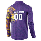 Personalized Melbourne Storm Button Sweatshirt Polynesian Tribal Chest and Sleeve Tattoo