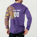 Personalized Melbourne Storm Button Sweatshirt Polynesian Tribal Chest and Sleeve Tattoo