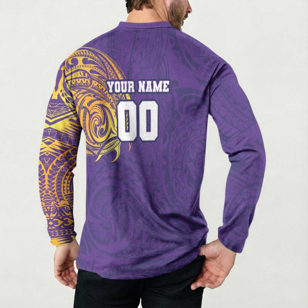 Personalized Melbourne Storm Button Sweatshirt Polynesian Tribal Chest and Sleeve Tattoo