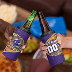 Personalized Melbourne Storm 4 in 1 Can Cooler Tumbler Polynesian Tribal Chest and Sleeve Tattoo