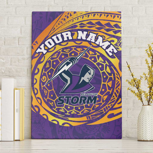 Personalized Melbourne Storm Canvas Wall Art Polynesian Tribal Chest and Sleeve Tattoo