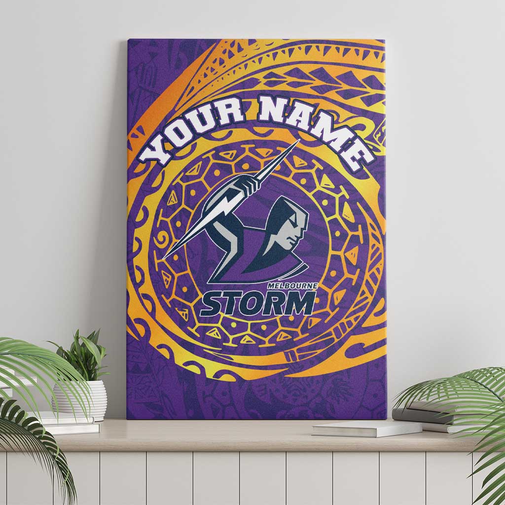 Personalized Melbourne Storm Canvas Wall Art Polynesian Tribal Chest and Sleeve Tattoo