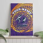 Personalized Melbourne Storm Canvas Wall Art Polynesian Tribal Chest and Sleeve Tattoo