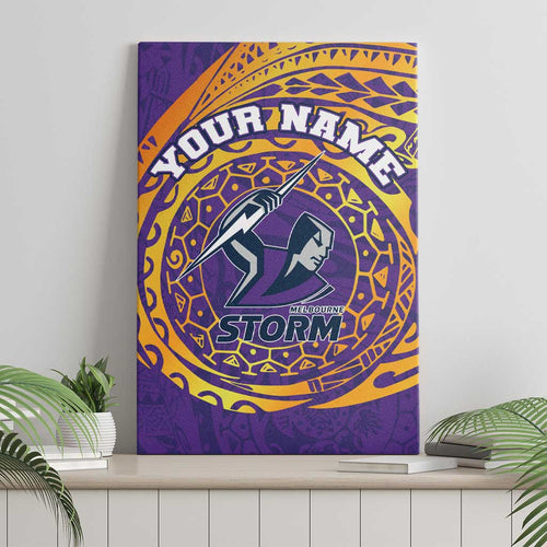 Personalized Melbourne Storm Canvas Wall Art Polynesian Tribal Chest and Sleeve Tattoo