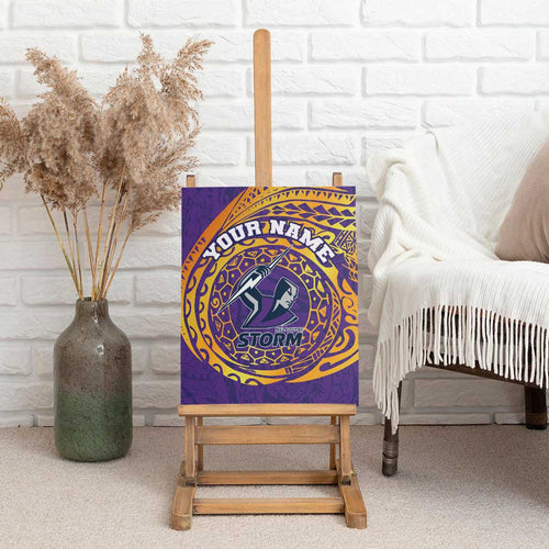 Personalized Melbourne Storm Canvas Wall Art Polynesian Tribal Chest and Sleeve Tattoo