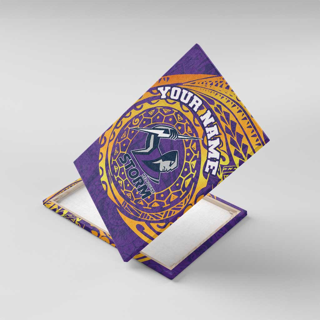 Personalized Melbourne Storm Canvas Wall Art Polynesian Tribal Chest and Sleeve Tattoo