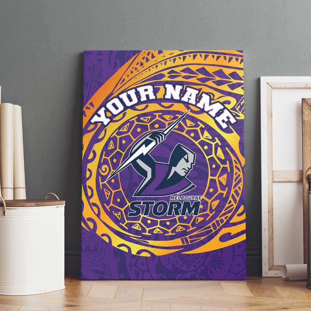 Personalized Melbourne Storm Canvas Wall Art Polynesian Tribal Chest and Sleeve Tattoo