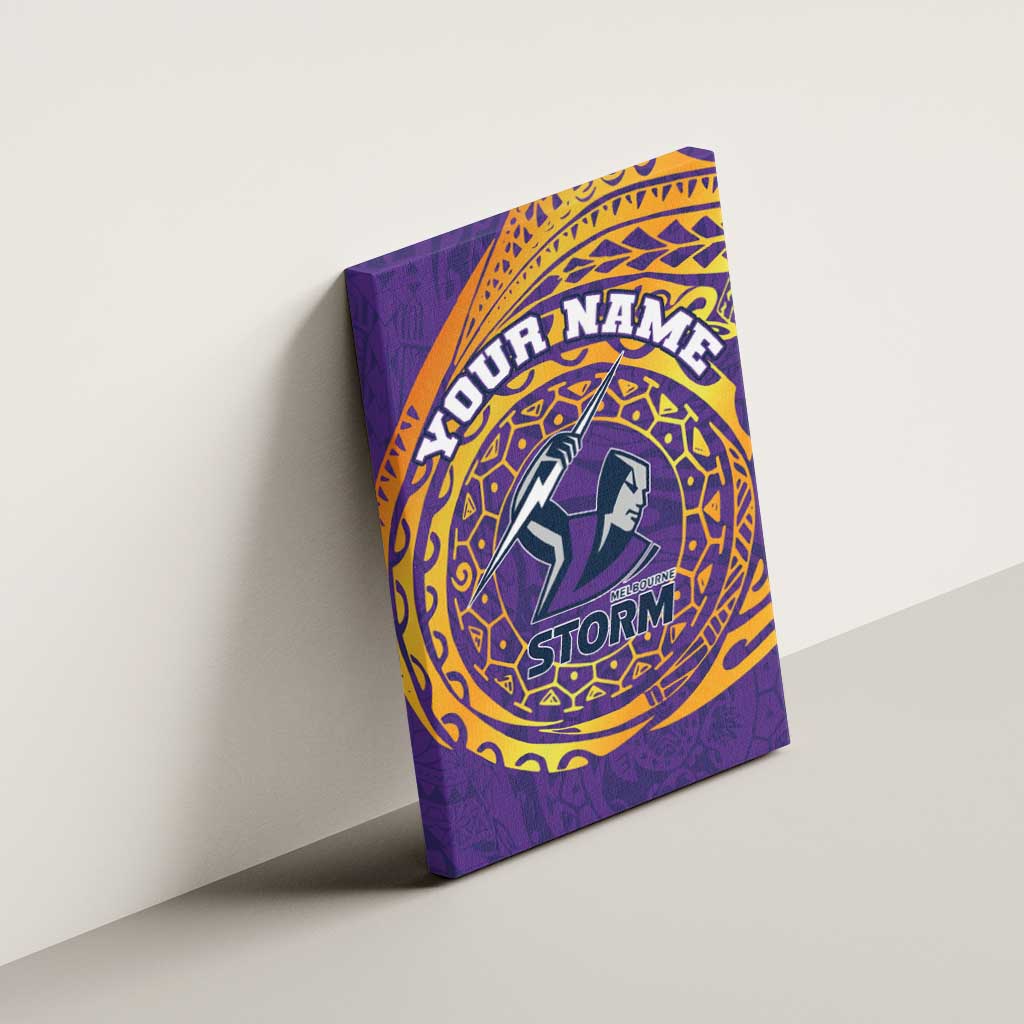 Personalized Melbourne Storm Canvas Wall Art Polynesian Tribal Chest and Sleeve Tattoo