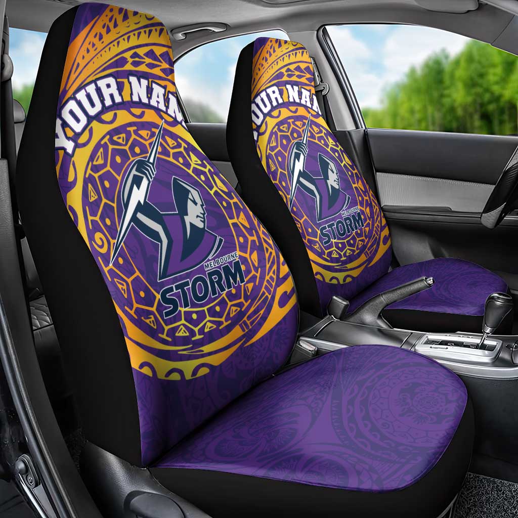 Personalized Melbourne Storm Car Seat Cover Polynesian Tribal Chest and Sleeve Tattoo