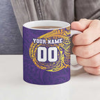 Personalized Melbourne Storm Ceramic Mug Polynesian Tribal Chest and Sleeve Tattoo