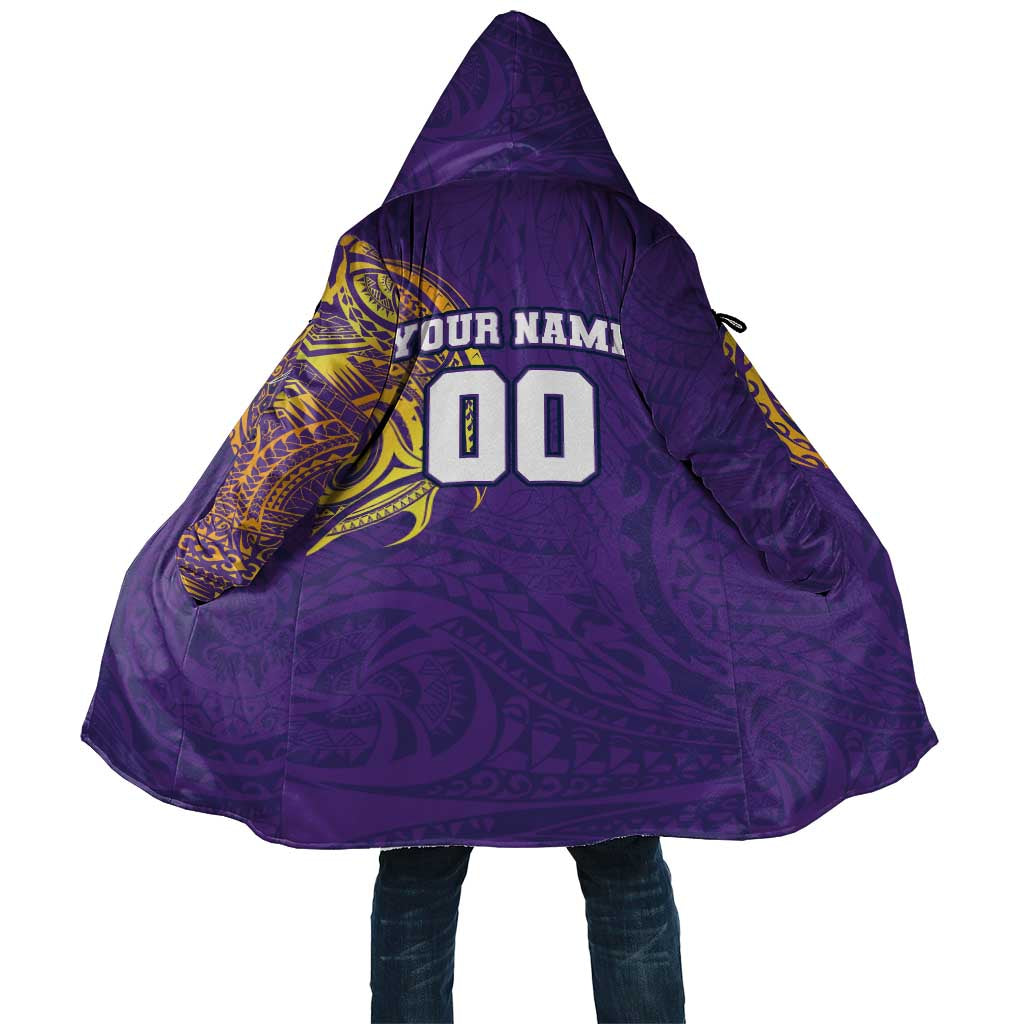 Personalized Melbourne Storm Cloak Polynesian Tribal Chest and Sleeve Tattoo