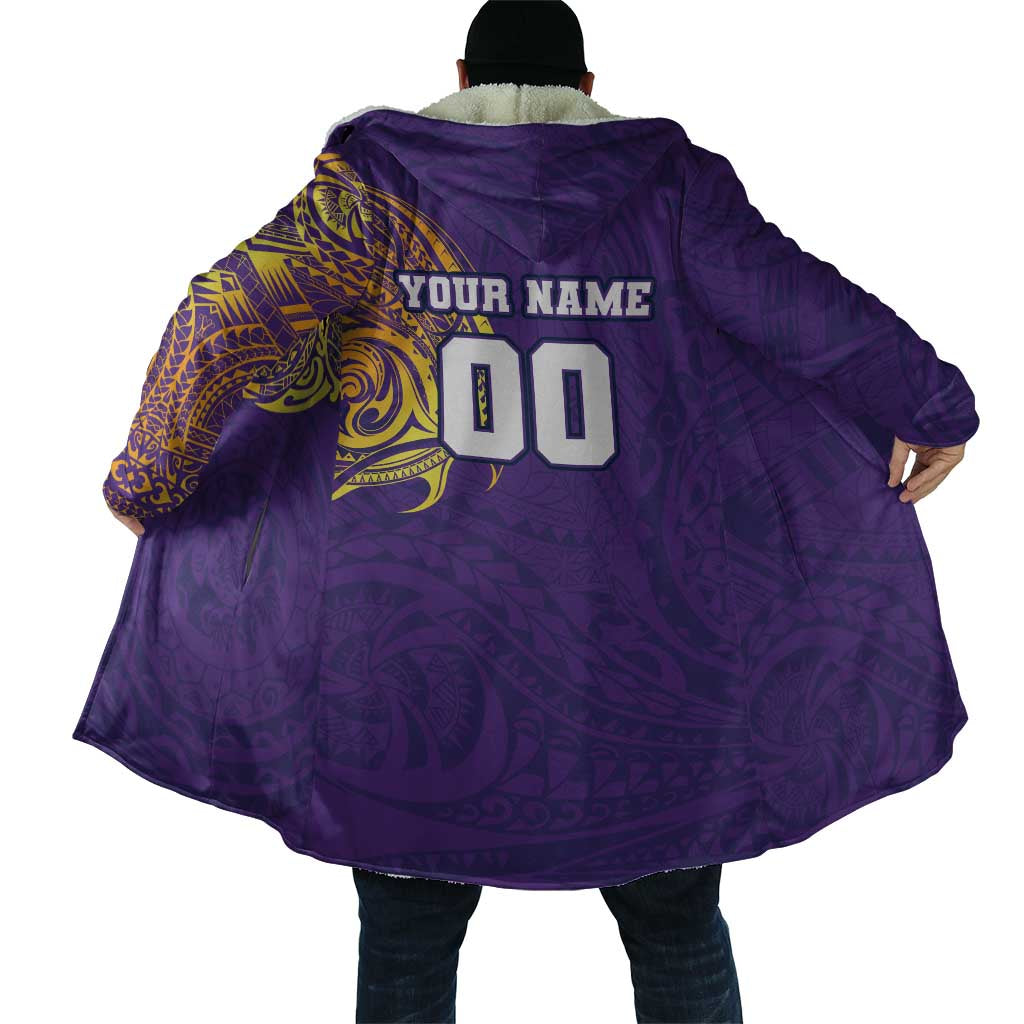 Personalized Melbourne Storm Cloak Polynesian Tribal Chest and Sleeve Tattoo