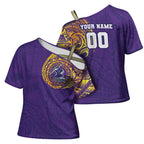 Personalized Melbourne Storm Cross Shoulder Shirt Polynesian Tribal Chest and Sleeve Tattoo