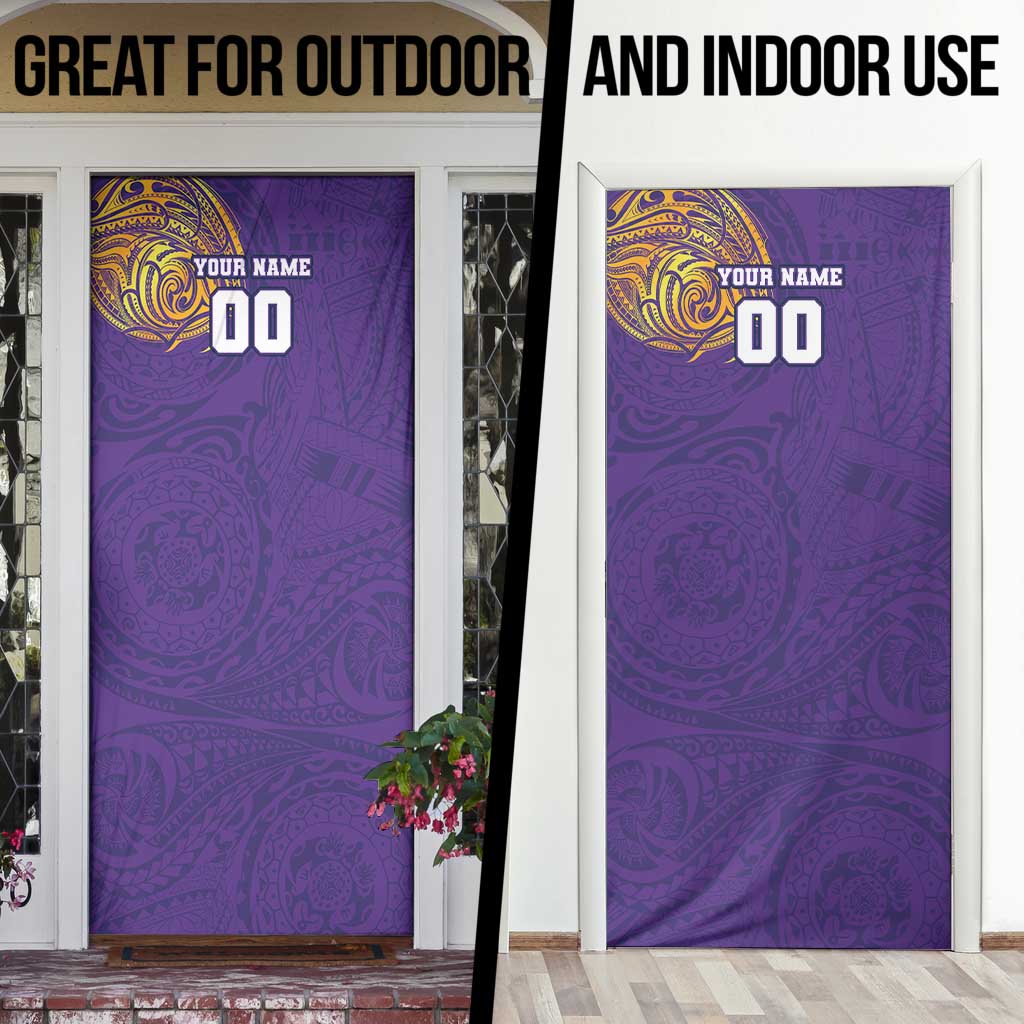 Personalized Melbourne Storm Door Cover Polynesian Tribal Chest and Sleeve Tattoo