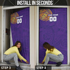 Personalized Melbourne Storm Door Cover Polynesian Tribal Chest and Sleeve Tattoo