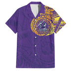 Personalized Melbourne Storm Family Matching Summer Maxi Dress and Hawaiian Shirt Polynesian Tribal Chest and Sleeve Tattoo