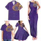 Personalized Melbourne Storm Family Matching Tank Maxi Dress and Hawaiian Shirt Polynesian Tribal Chest and Sleeve Tattoo