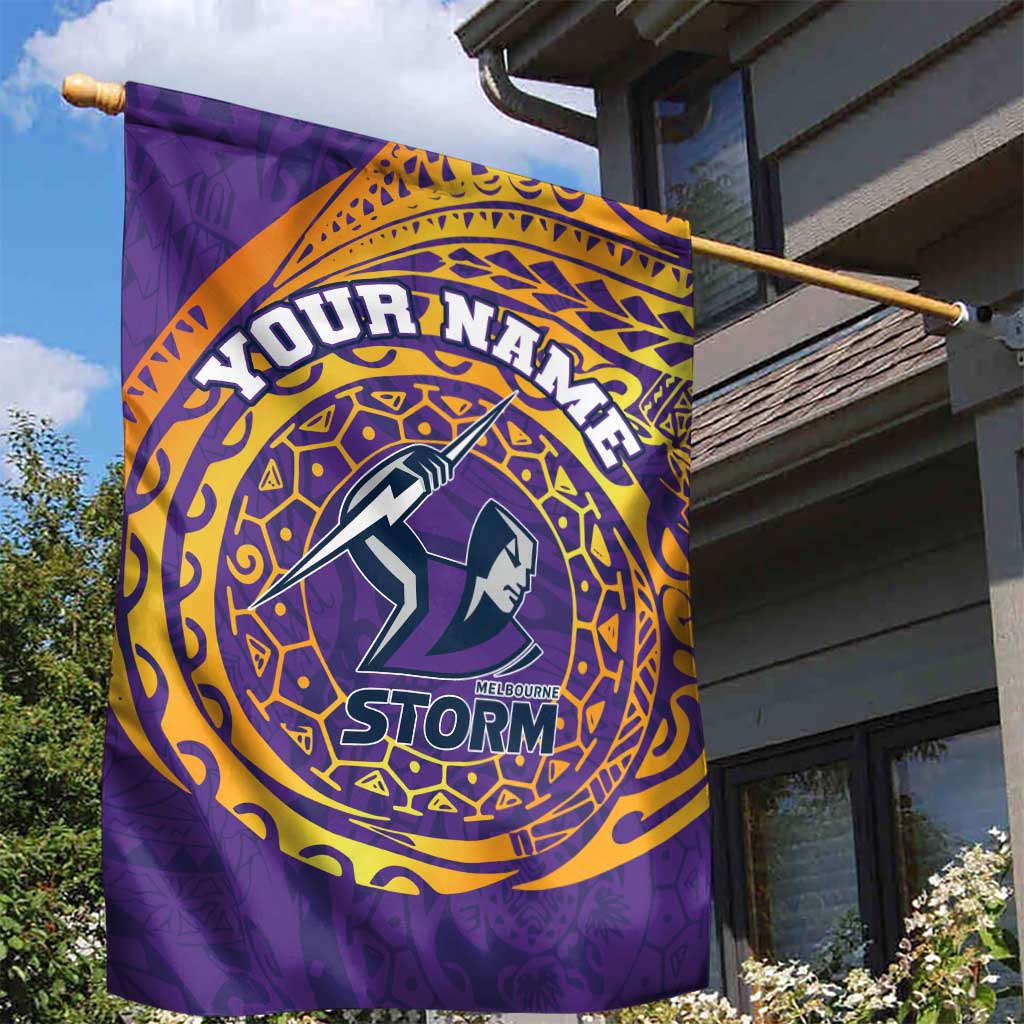 Personalized Melbourne Storm Garden Flag Polynesian Tribal Chest and Sleeve Tattoo