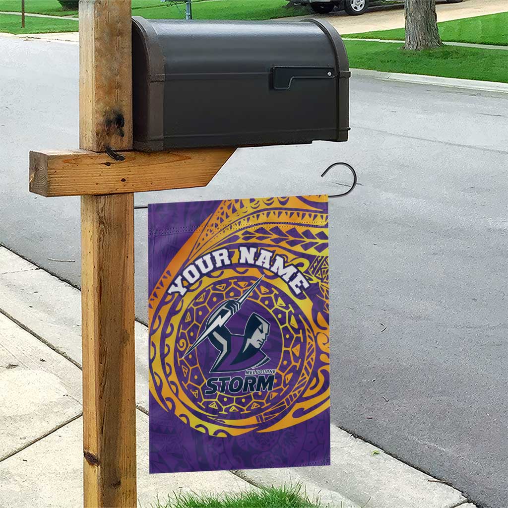 Personalized Melbourne Storm Garden Flag Polynesian Tribal Chest and Sleeve Tattoo